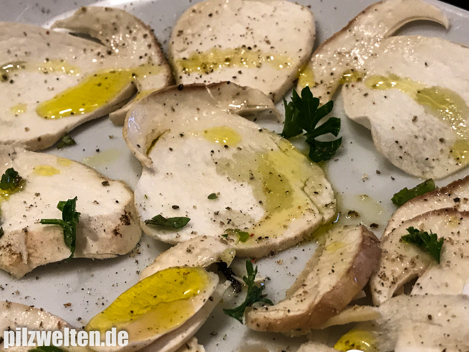Einfaches, leckeres Steinpilz-Carpaccio - Pilze in der Küche - Pilzforum.eu